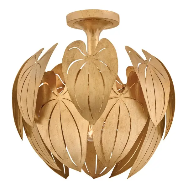 Camille Large Convertible Semi-Flush Mount in Distressed Brass - Image 1