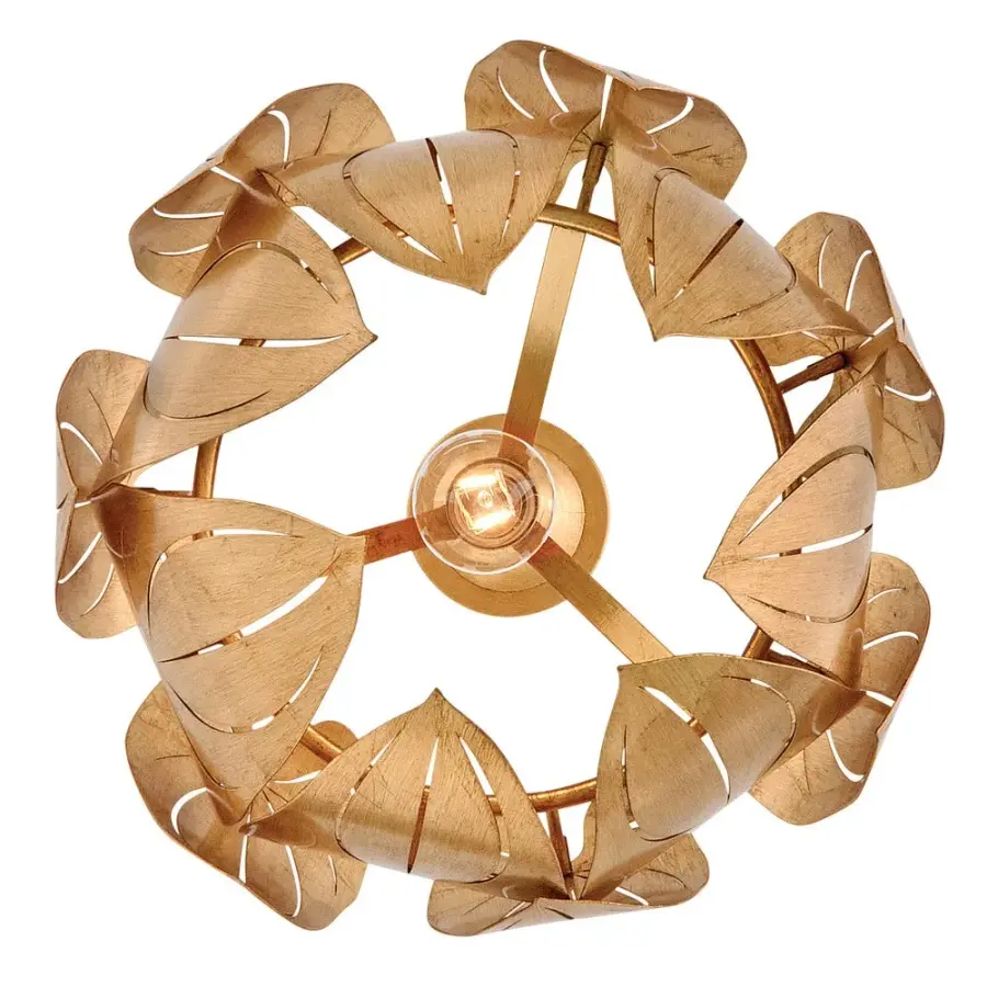 Camille Large Convertible Semi-Flush Mount in Distressed Brass - Image 9
