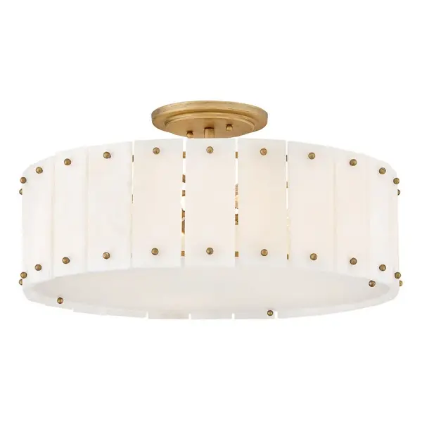 Simone Medium Semi-Flush Mount in Burnished Gold - Image 1