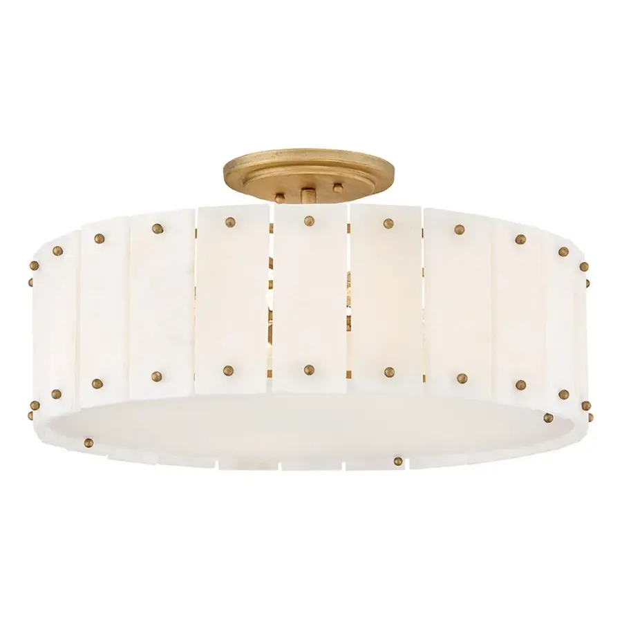 Simone Medium Semi-Flush Mount in Burnished Gold - Image 1