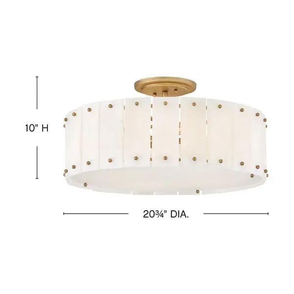 Simone Medium Semi-Flush Mount in Burnished Gold - Image 2