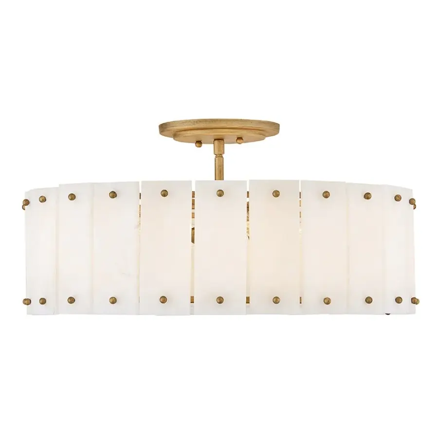 Simone Medium Semi-Flush Mount in Burnished Gold - Image 6