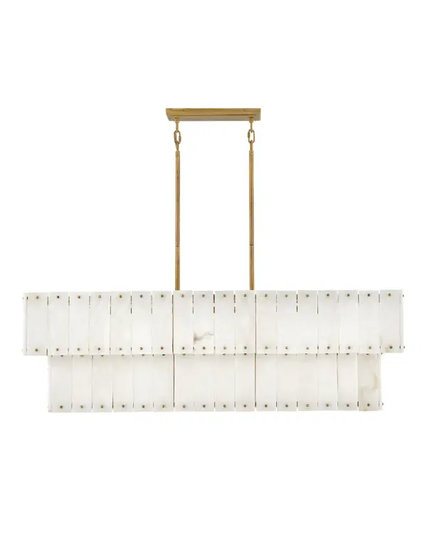Opulent Linear Chandelier with Natural Alabaster and Timeless Appeal - Image 6