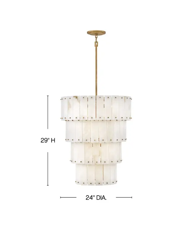 Simone Medium Multi-Tier Chandelier in Burnished Gold - Image 2