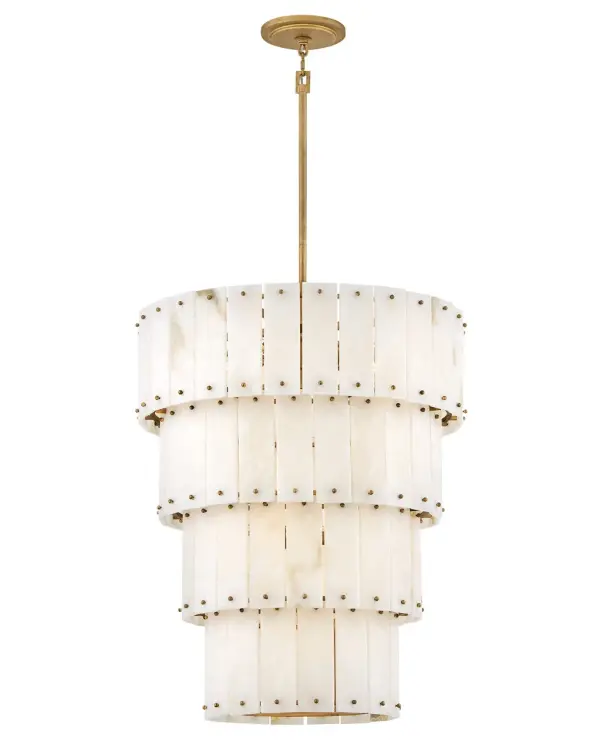 Simone Medium Multi-Tier Chandelier in Burnished Gold - Image 4