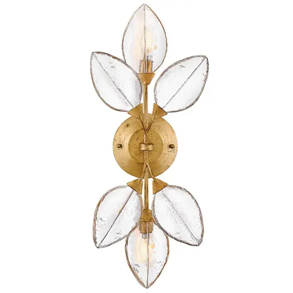 Amira Large Two Light Sconce in Distressed Brass - Image 1