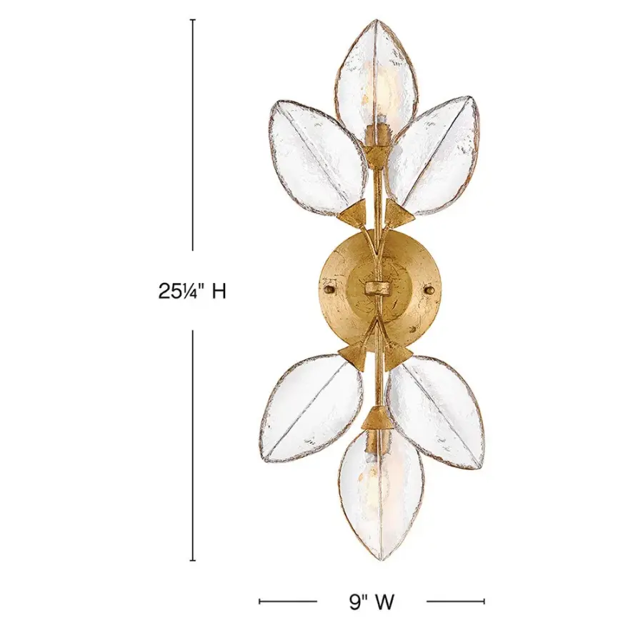 Amira Large Two Light Sconce in Distressed Brass - Image 2