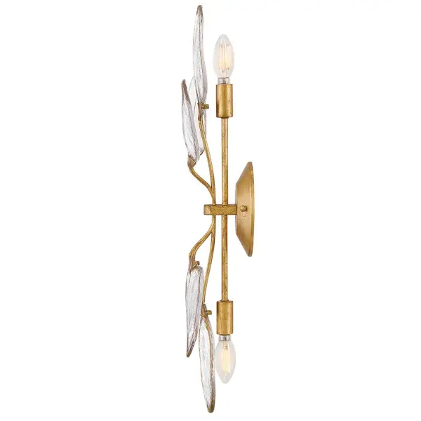 Amira Large Two Light Sconce in Distressed Brass - Image 11