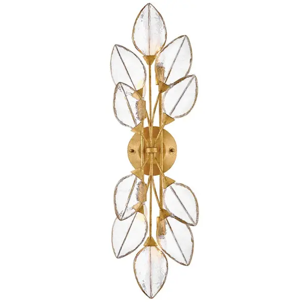 Amira Large Four Light Sconce in Distressed Brass - Image 1