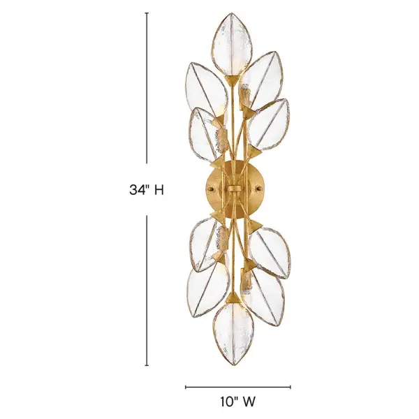 Amira Large Four Light Sconce in Distressed Brass - Image 2