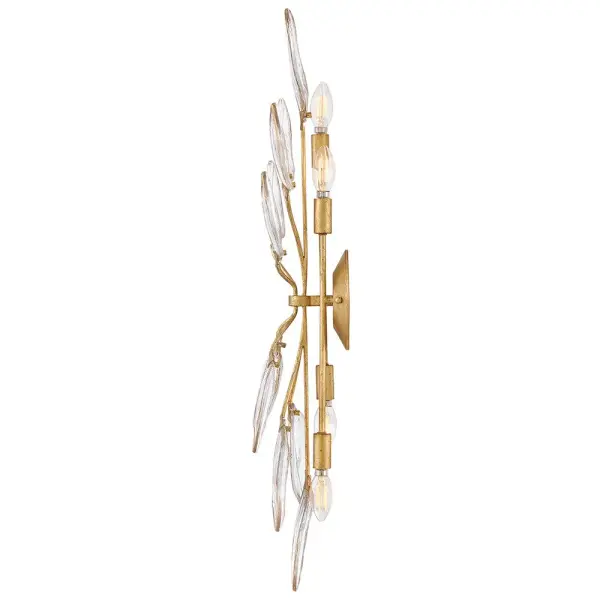 Amira Large Four Light Sconce in Distressed Brass - Image 11