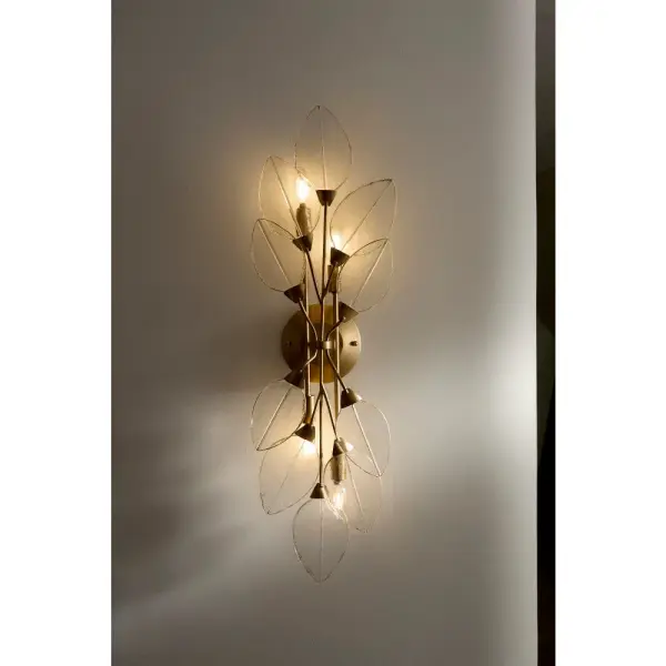 Amira Large Four Light Sconce in Distressed Brass - Image 15