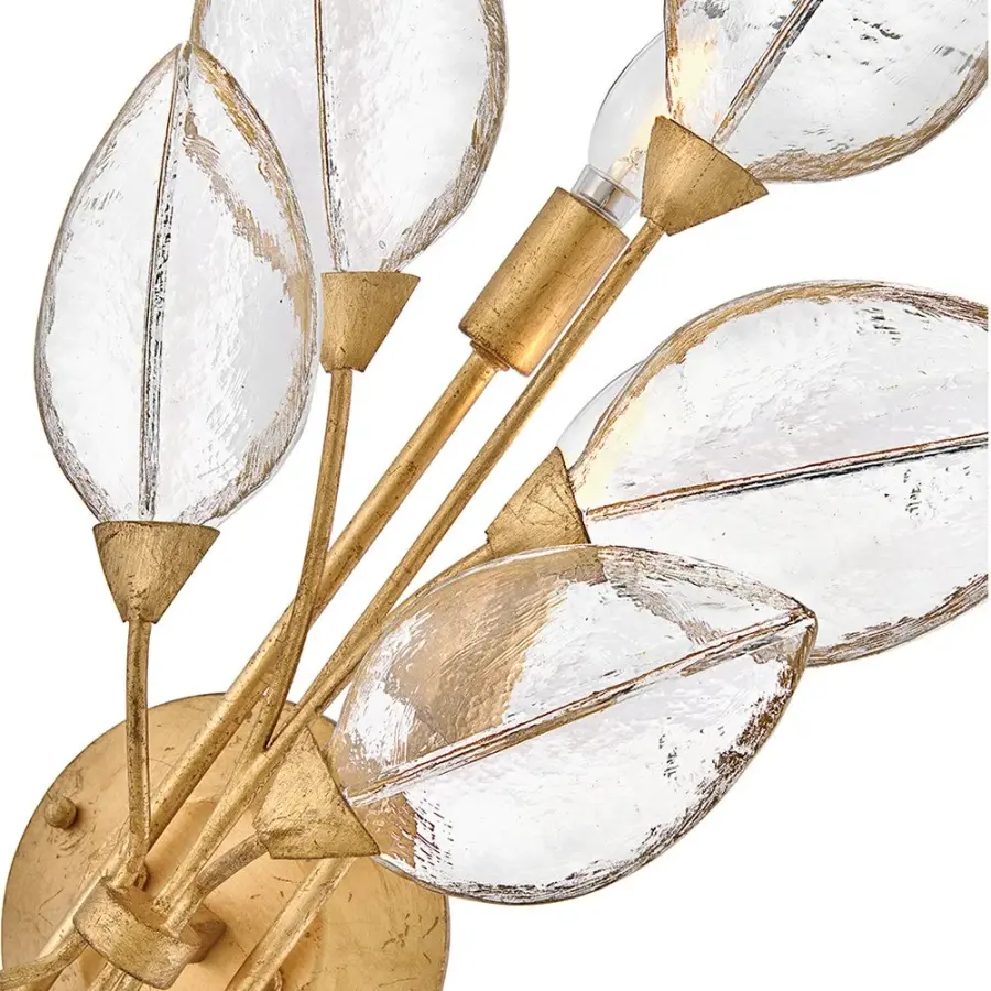 Amira Large Four Light Sconce in Distressed Brass - Image 5