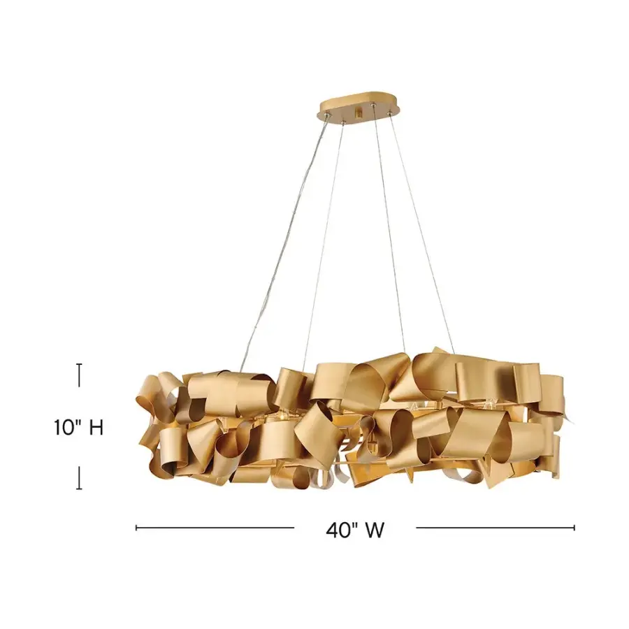 Delfina Large Six Light Linear Chandelier in Deluxe Gold - Image 2