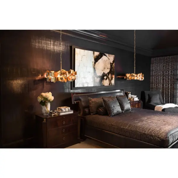 Delfina Large Six Light Linear Chandelier in Deluxe Gold - Image 6