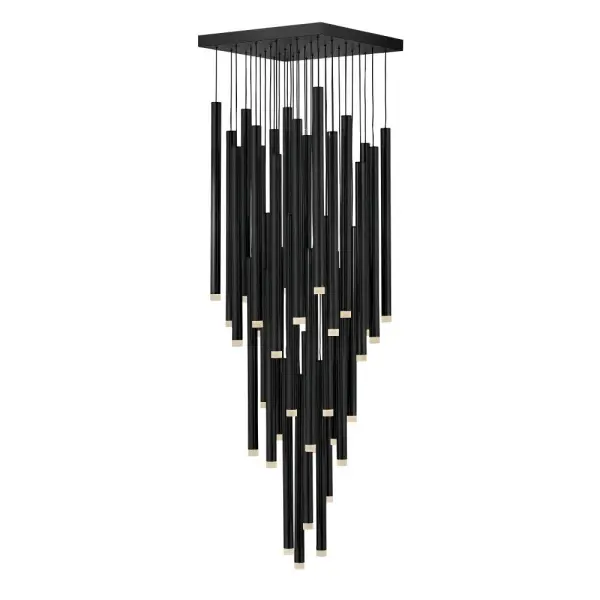 The Harmony pendant transforms spaces with its striking vertical tubes that glow from within. Inspired by wind chimes, this architectural piece offers customizable configurations and integrated LED technology in a sleek contemporary design.