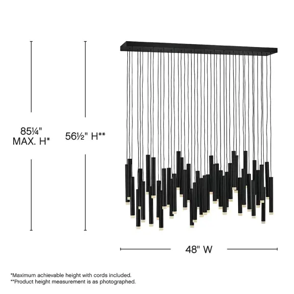 Harmony Medium Adjustable LED Linear Chandelier - Image 2