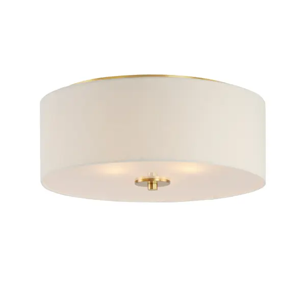 A collection of drum shade lighting available in your choice of Oatmeal with Natural Aged Brass or Oil Rubbed Bronze or White Linen with Satin Nickel frames. This transitional design works in a wide variety of decor styles from traditional to contemporary and available in multiple configurations from flush mounts, pendants, wall sconces, and linear bar lighting. Collection: Bongo Finish: Natural Aged Brass Width: 18.00" Height: 7.75" Length: 18.00" Weight: 6.81 lb Wire: 8" Canopy: 15"x15"x0.75" Number of Bulbs: 3 Maximum Wattage: 60.00 W Bulb Type: E26 Bulb Base: E26 Medium Light Source: Incandescent Dimmable Voltage: 120.00 V Material: Steel, Linen, Glass Safety Listing: cETLus Safety Rating: Dry Spec Sheet Instructions