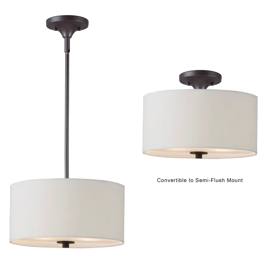 Bongo Two Light Semi-Flush Mount in Oil Rubbed Bronze - Image 2