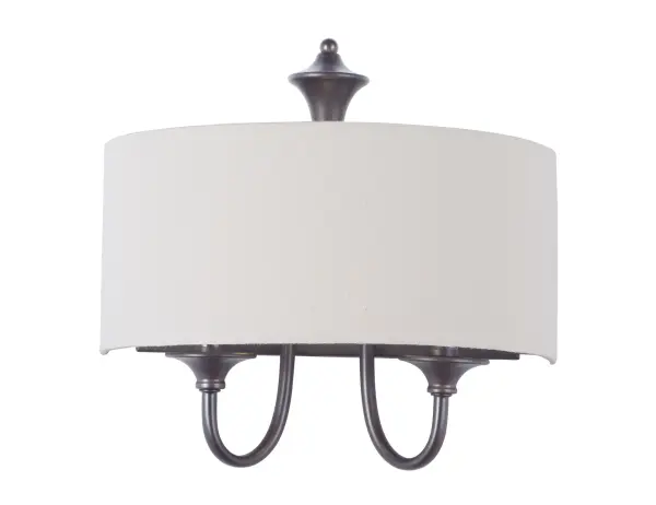 A collection of drum shade lighting available in your choice of Oatmeal with Natural Aged Brass or Oil Rubbed Bronze or White Linen with Satin Nickel frames. This transitional design works in a wide variety of decor styles from traditional to contemporary and available in multiple configurations from flush mounts, pendants, wall sconces, and linear bar lighting. Collection: Bongo Finish: Oil Rubbed Bronze Width: 14.00" Height: 13.50" Weight: 3.17 lb Extension from Wall: 6.75" Wire: 14" Canopy: 6.18"x11.81" Number of Bulbs: 1 Maximum Wattage: 60.00 W Bulb Type: A19 Bulb Base: E26 Medium Light Source: Incandescent Dimmable Voltage: 120.00 V Material: Steel, Fabric Safety Listing: cETLus Safety Rating: Dry Manufacturer Warranty: 1 Spec Sheet Instructions Parts Diagram