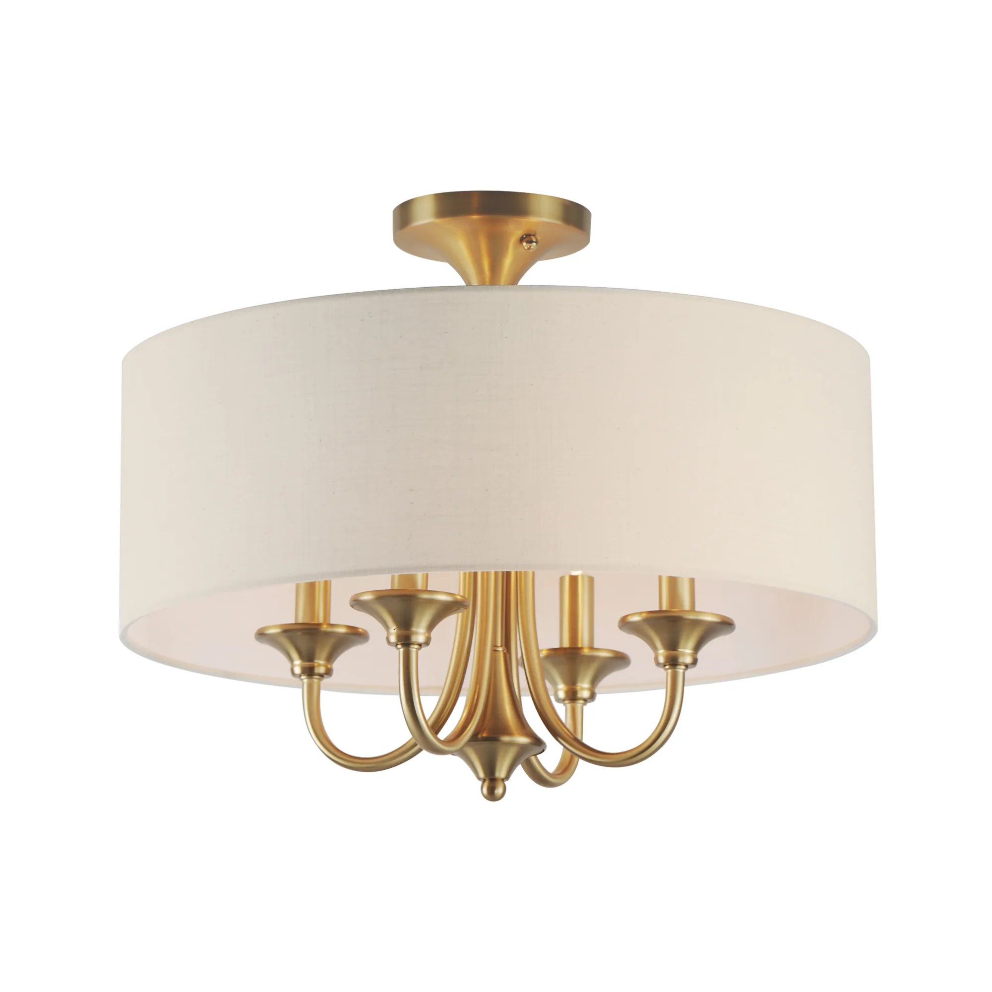 Bongo 4-Light Drum Pendant in Natural Aged Brass
