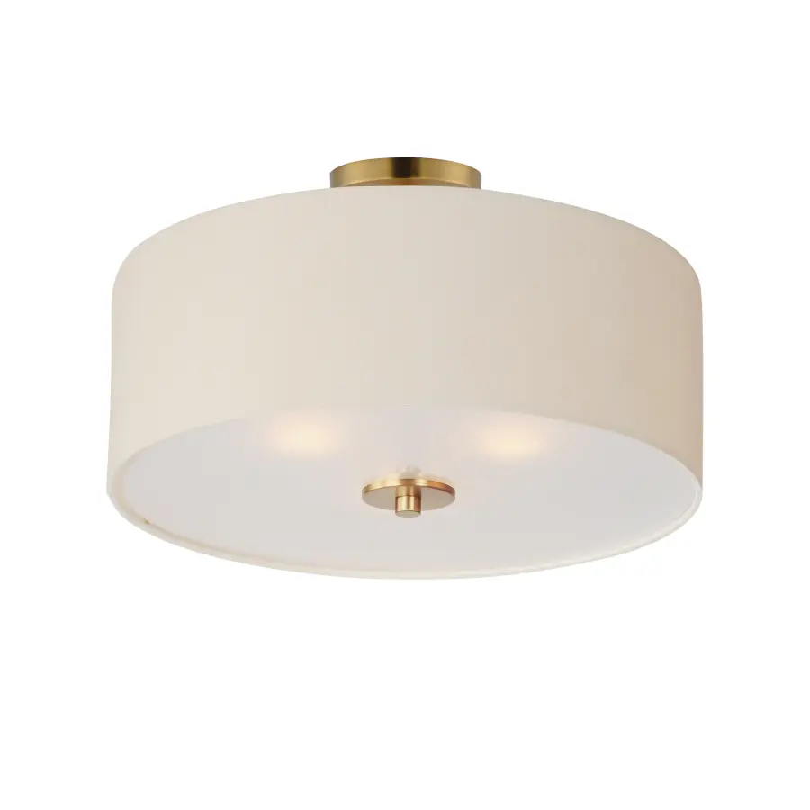 Bongo 3-Light Drum Pendant in Natural Aged Brass - Image 1