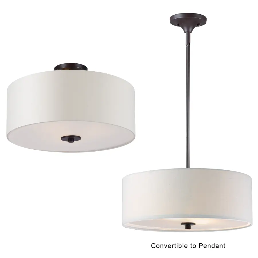 Bongo 3-Light Semi-Flush Mount in Oil Rubbed Bronze - Image 2
