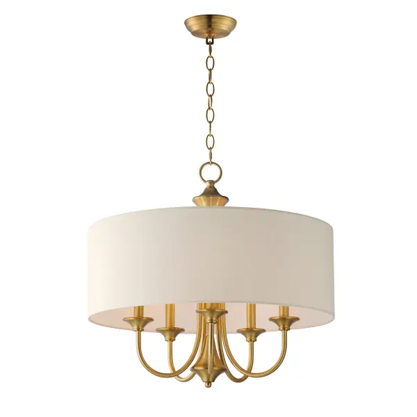Bongo Five Light Pendant in Natural Aged Brass - Image 1
