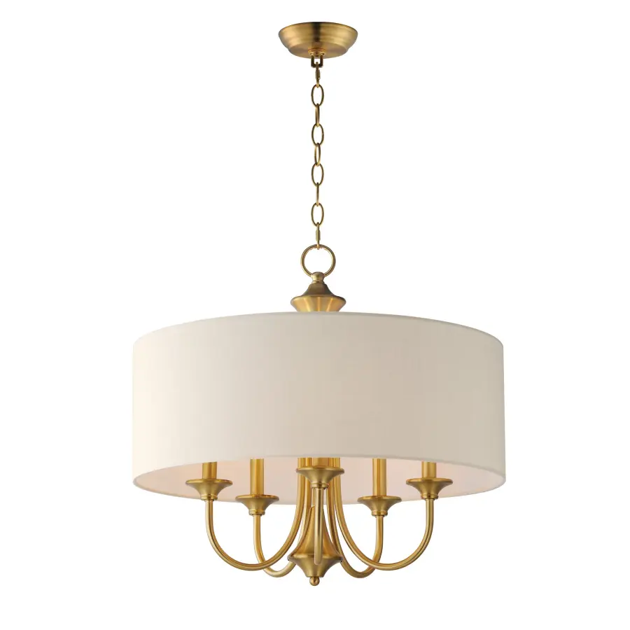 Bongo Five Light Pendant in Natural Aged Brass - Image 1
