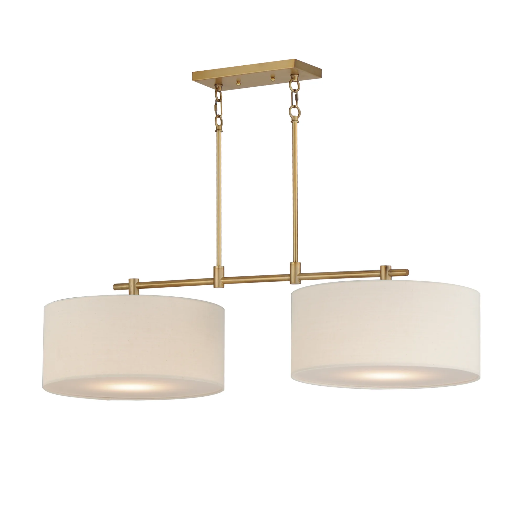 Bongo Two Light Pendant in Natural Aged Brass