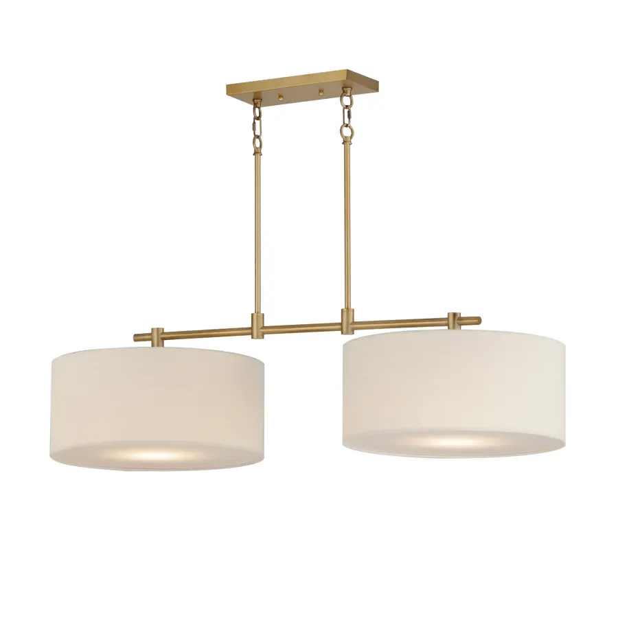 Bongo Two Light Linear Pendant in Natural Aged Brass - Image 1