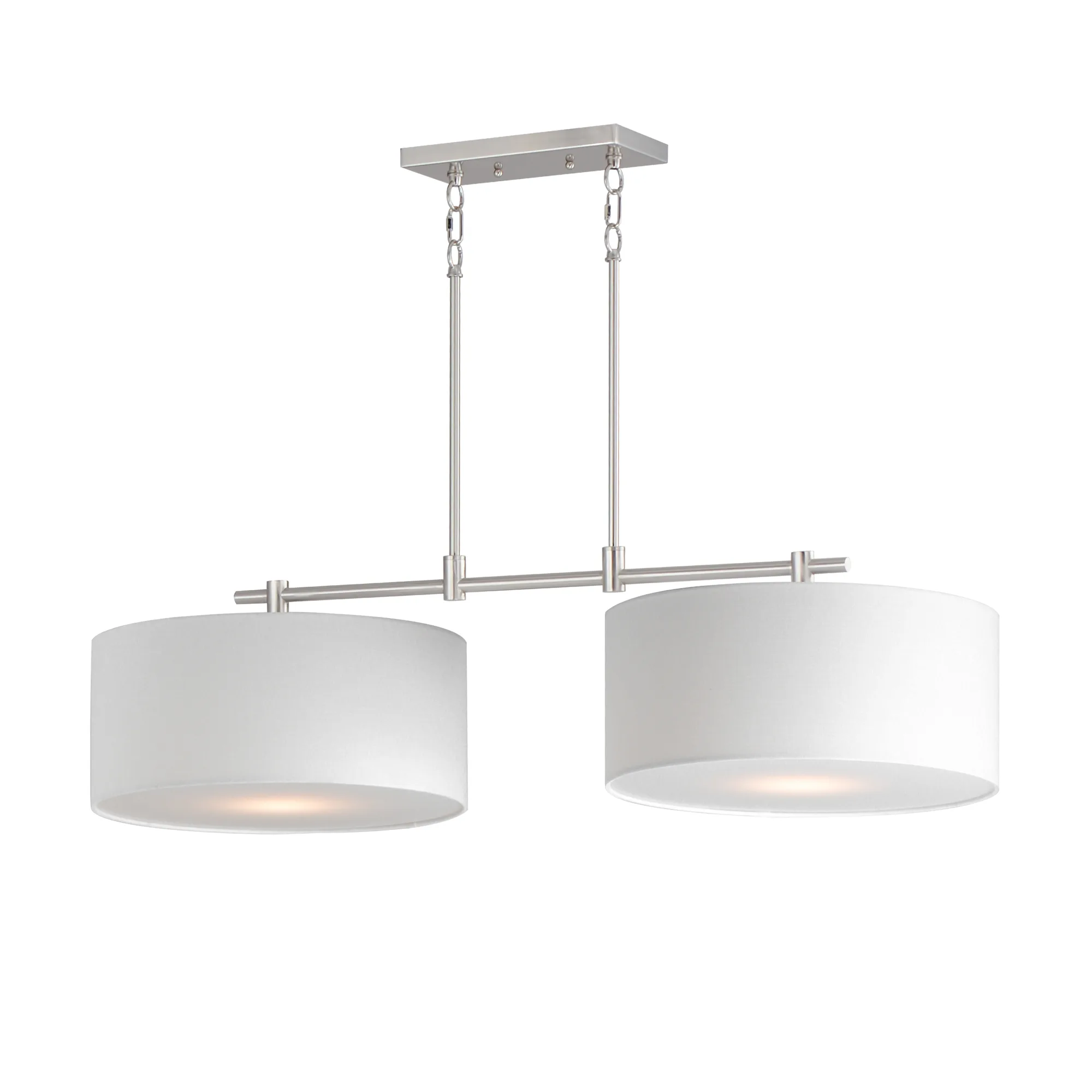 Bongo Two Light Pendant in Satin Nickel