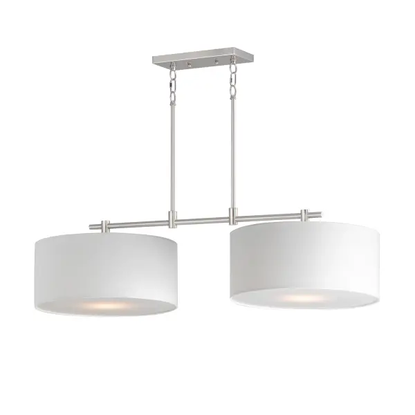 Bongo Two Light Linear Pendant in Satin Nickel - Image 1