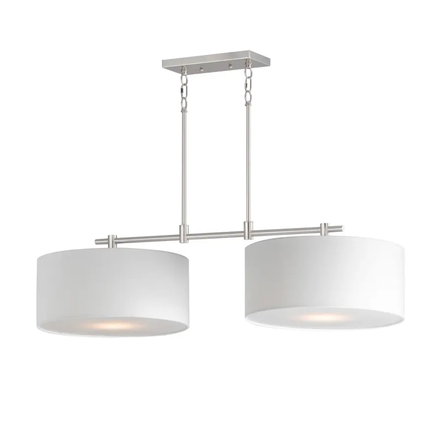 Bongo Two Light Linear Pendant in Satin Nickel - Image 1