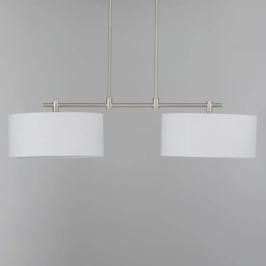 Bongo Two Light Linear Pendant in Satin Nickel - Image 2