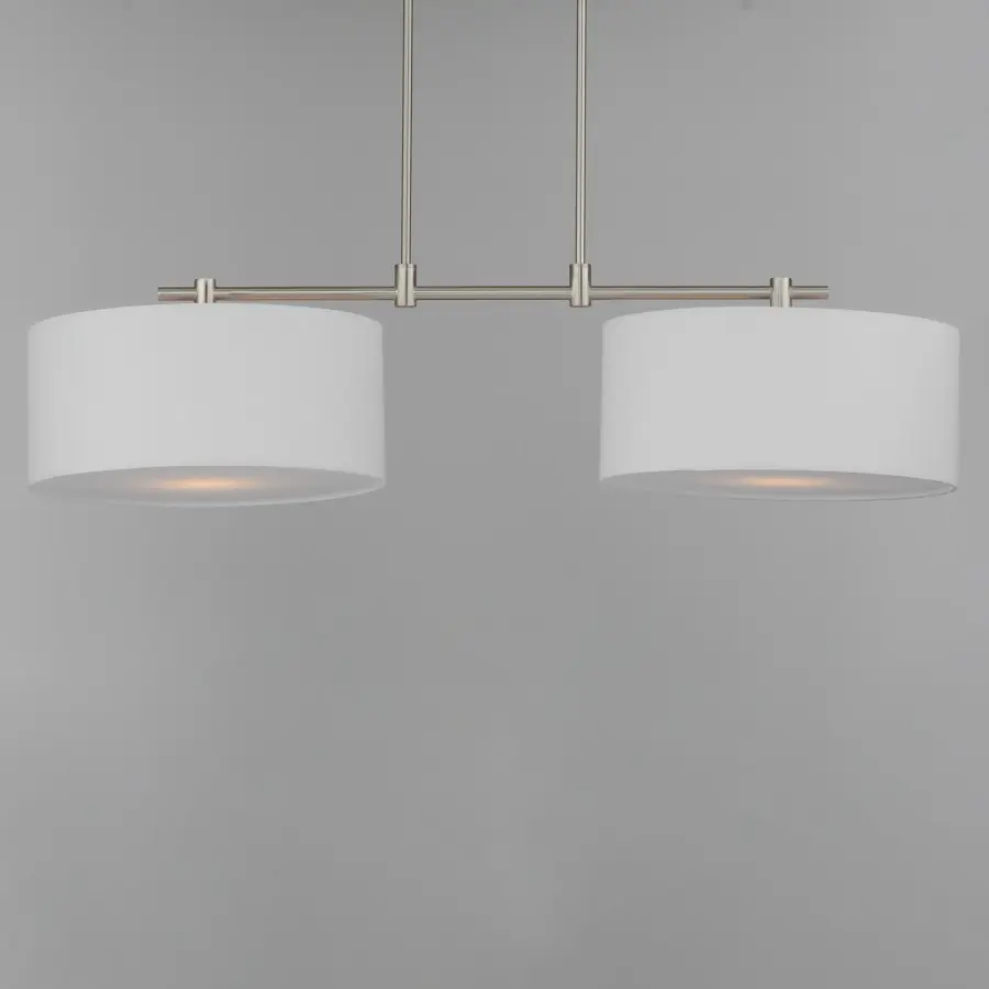 Bongo Two Light Linear Pendant in Satin Nickel - Image 4