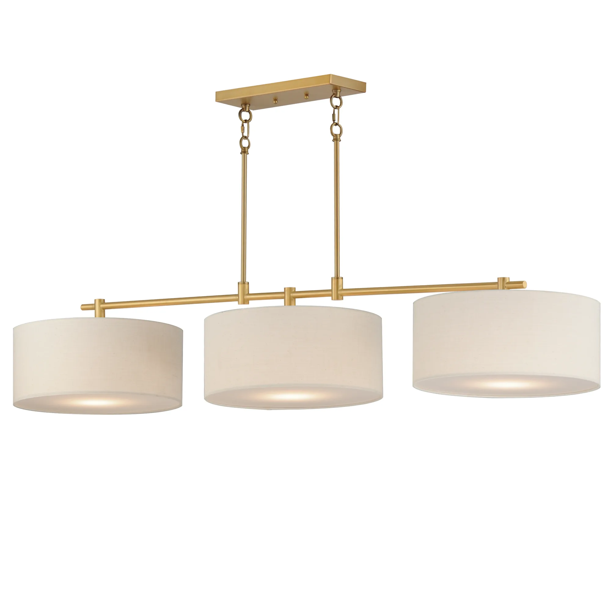 Bongo Three Light Pendant in Natural Aged Brass