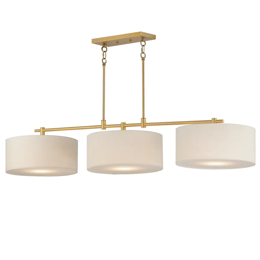 Bongo Three Light Pendant in Natural Aged Brass - Image 1
