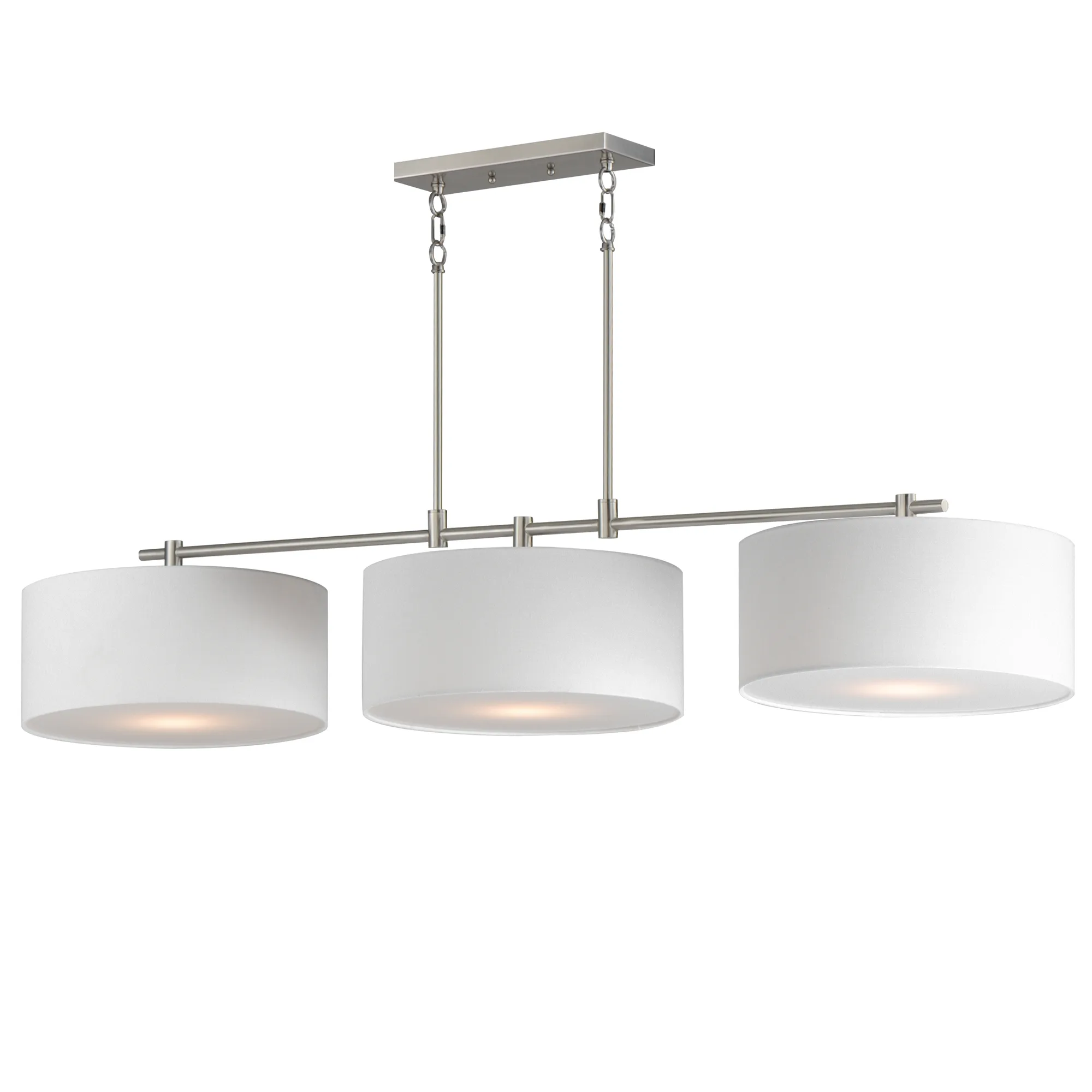 Bongo Three Light Pendant in Satin Nickel