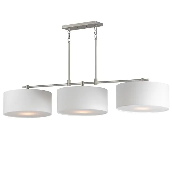Bongo Three Light Linear Pendant in Satin Nickel - Image 1