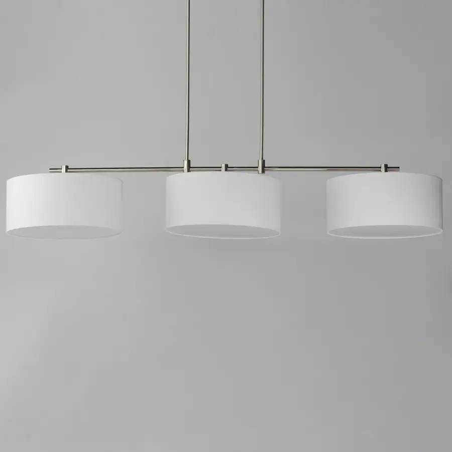 Bongo Three Light Linear Pendant in Satin Nickel - Image 2