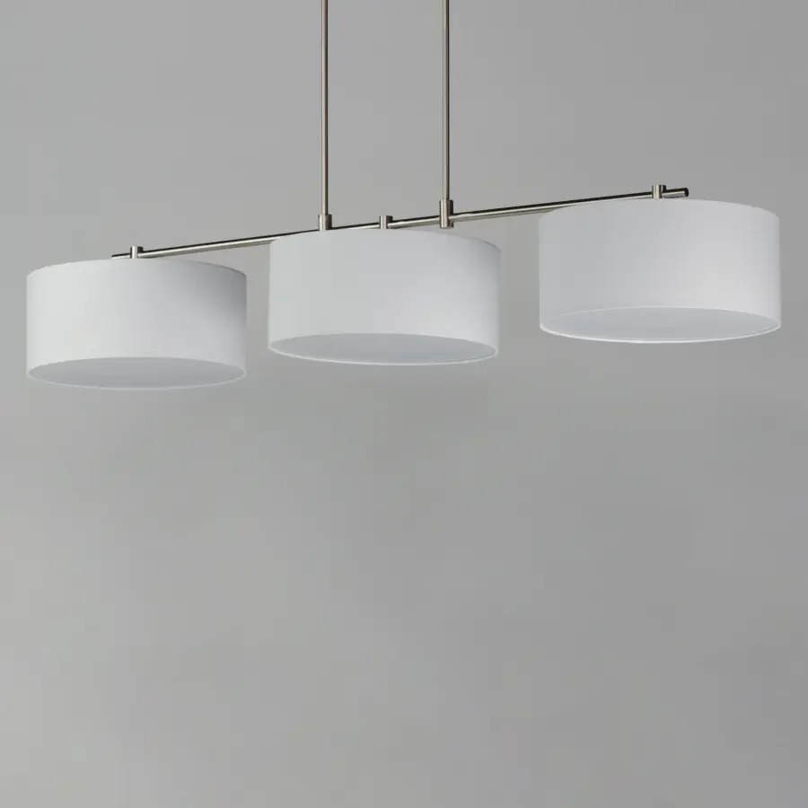 Bongo Three Light Linear Pendant in Satin Nickel - Image 3