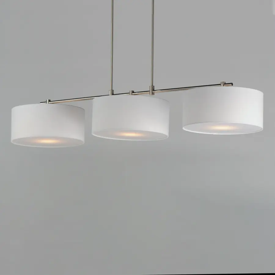 Bongo Three Light Linear Pendant in Satin Nickel - Image 4