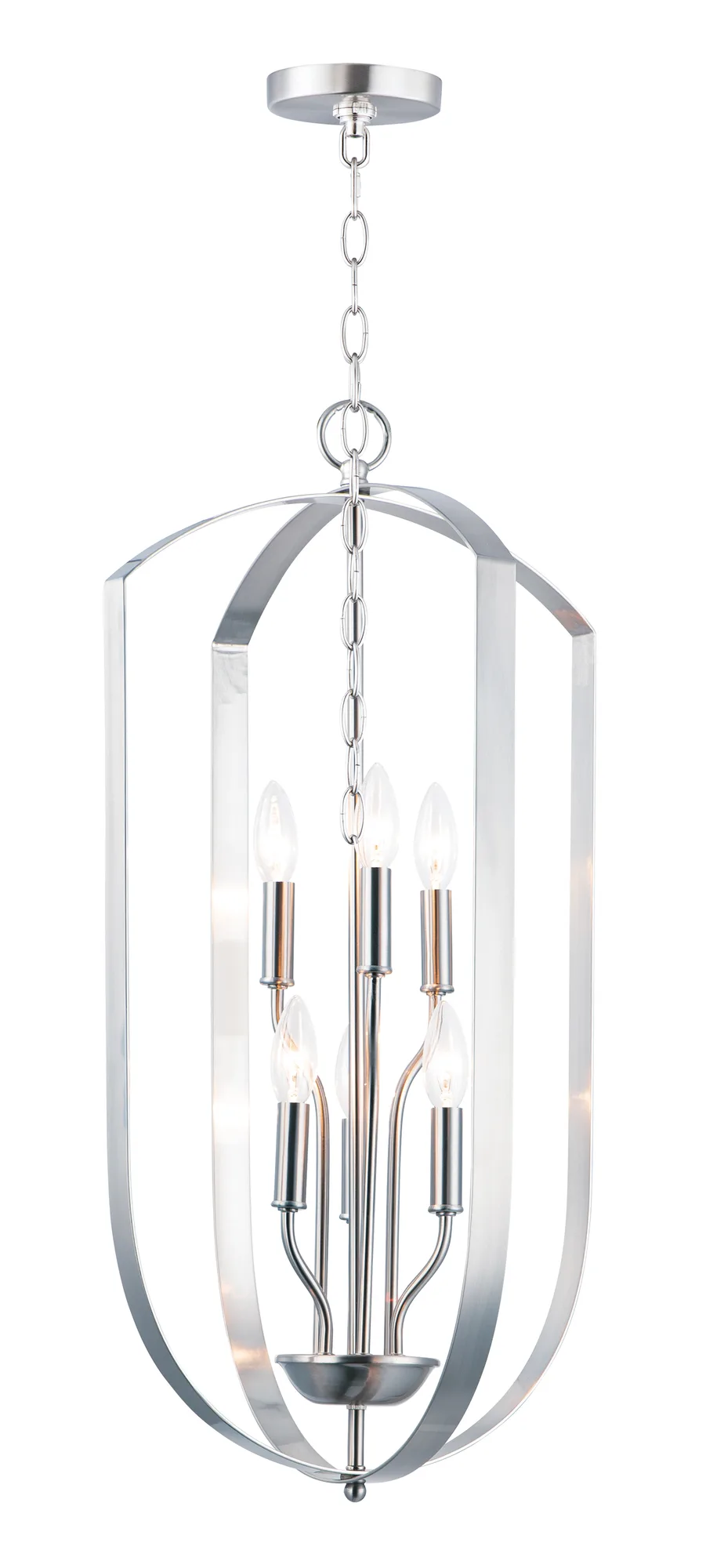 Provident Six Light Chandelier in Satin Nickel