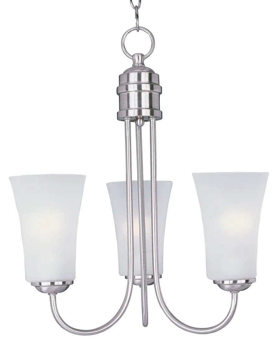 Logan 3-Light Chandelier in Satin Nickel - Image 1