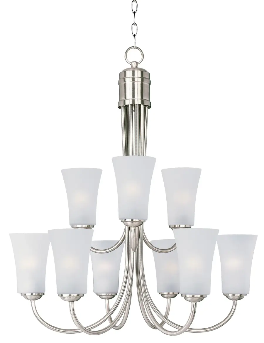 Logan 9-Light Chandelier in Satin Nickel - Image 1