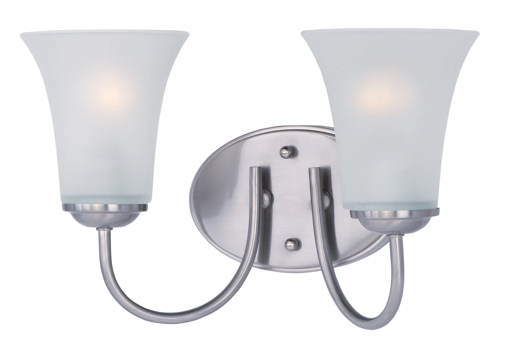 Logan Two Light Bath Vanity in Satin Nickel