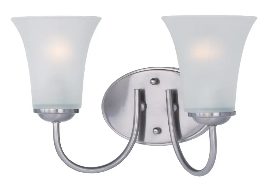 Logan Two Light Bath Vanity in Satin Nickel - Image 1