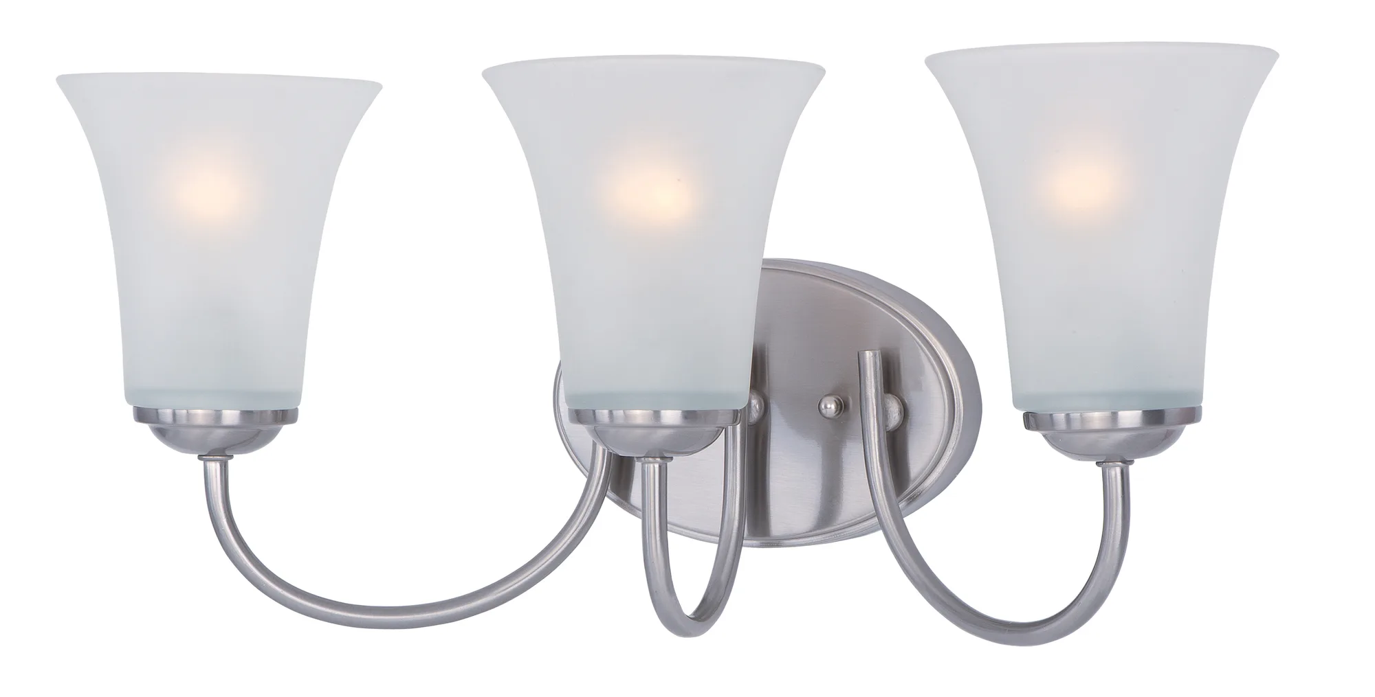 Logan Three Light Bath Vanity in Satin Nickel