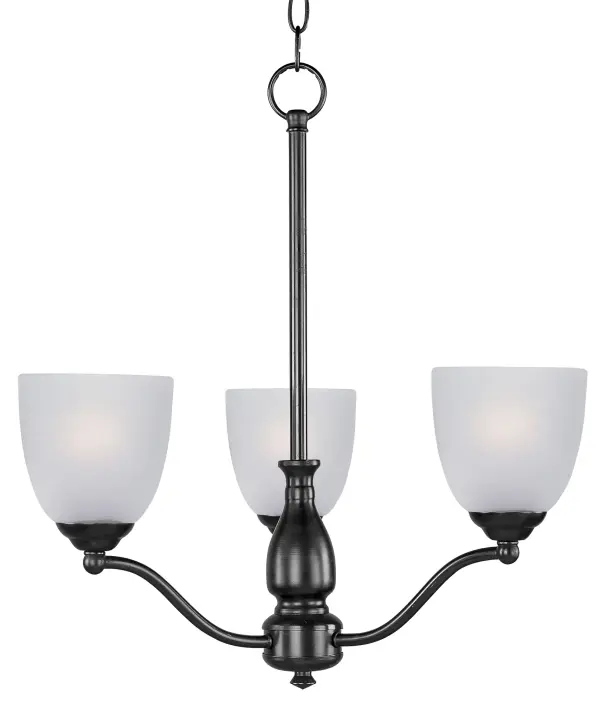 A transitional look that works in a broad range of interiors featuring metal frames finished in either Oiled Rubbed Bronze for the traditional home or Satin Nickel for a more contemporary look. Simple Frost glass shades compliment the overall design.